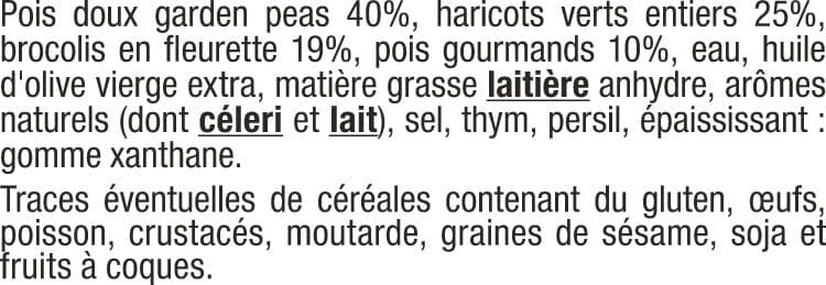 U U Légumes vapeur petits pois, haricots verts et brocolis 3 sachets de200g packshot