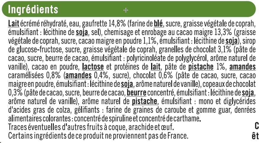 U Cônes glacés chocolat pistache x6 packshot