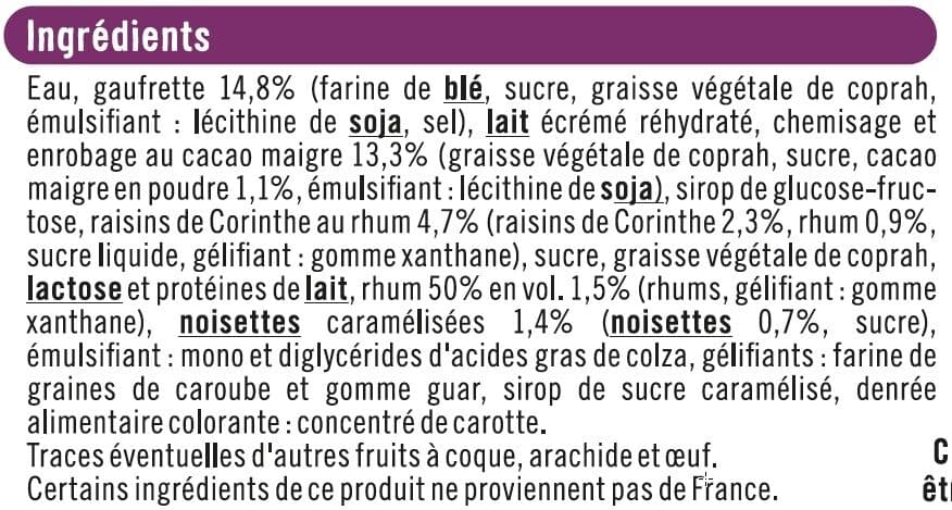 U Cônes glacés rhum raisins x6 packshot