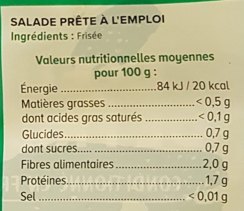 U 100% Coeur de Frisée - Sachet 200g packshot