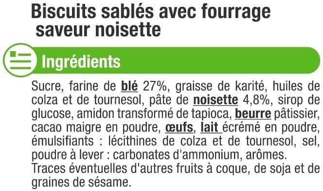 U Sablés fourrés saveur noisette packshot