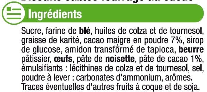 U Sablés fourrés au cacao packshot