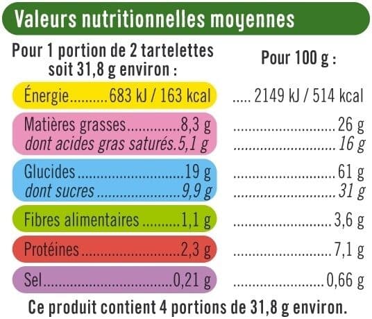 U Tartelettes carrées parfum chocolat noisette paquet de 127g packshot