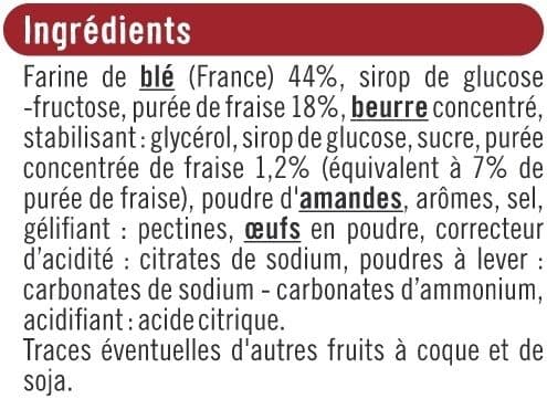 U Tartelettes carrées à la fraise 127g packshot
