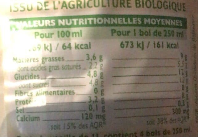 U Lait UHT biologique entier Bouteille 6x1L packshot