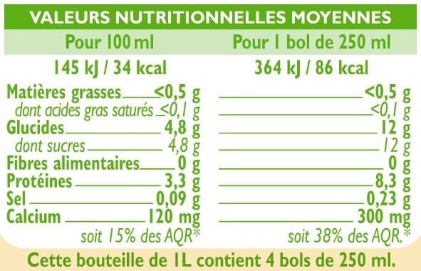 U Bio Lait UHT biologique écrémé Bio packshot