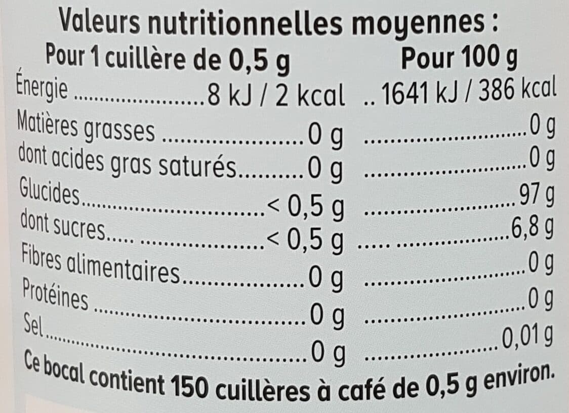 U Edulcorant de table en poudre bocal de 75g packshot