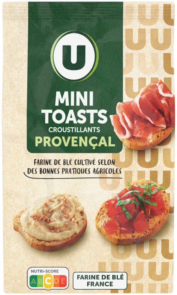 U Mini toasts à tartiner saveur provençale - sachet 120g packshot
