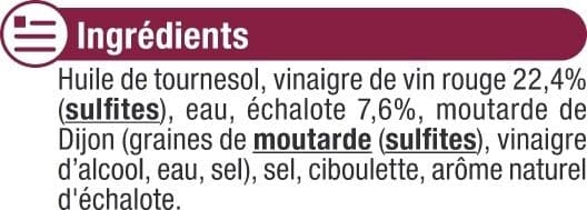 U Sauce vinaigrette au vinaigre de vin rouge et à l'échalote shaker de550ml packshot