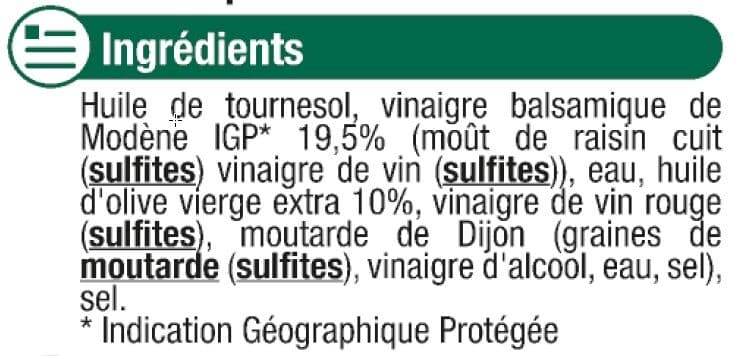 U Sauce vinaigrette au vinaigre balsamique et à l'huile d'olive 10% bouteille de 550ml packshot