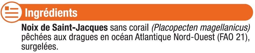 U Noix de St Jacques sans corail pêchés en Atlantique packshot