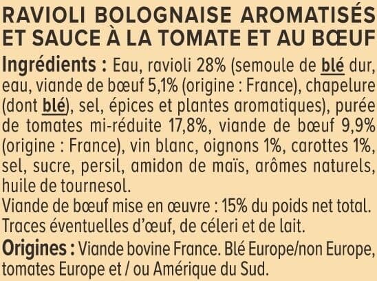 U Ravioli à la bolognaise boîte de 800g packshot
