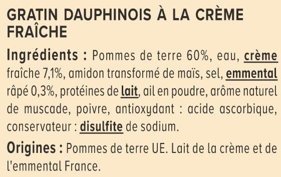 U Gratin dauphinois boite de 4/4, 850g packshot