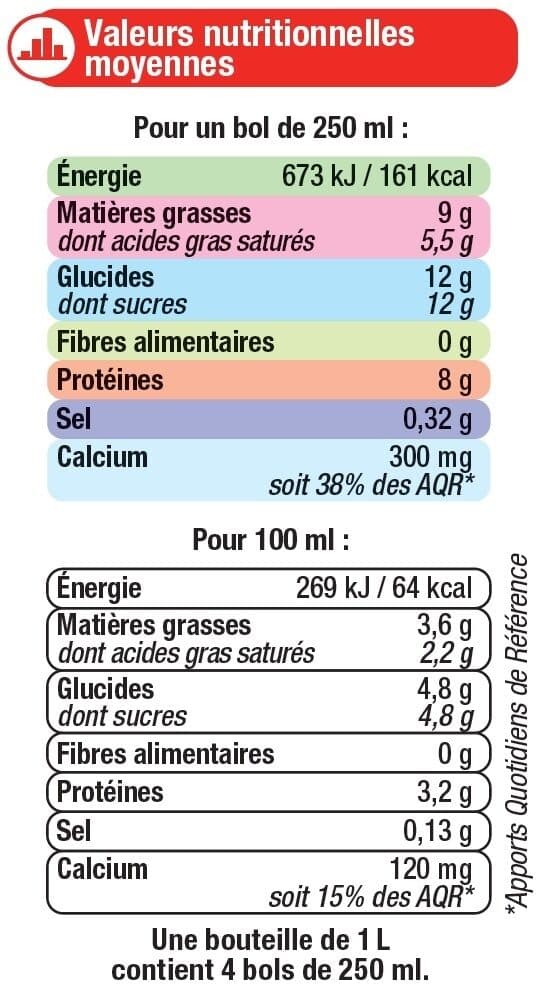U Lait frais entier pasteurisé - 1L packshot