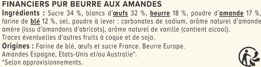 U Financiers aux amandes pur beurre x8 - 200g packshot