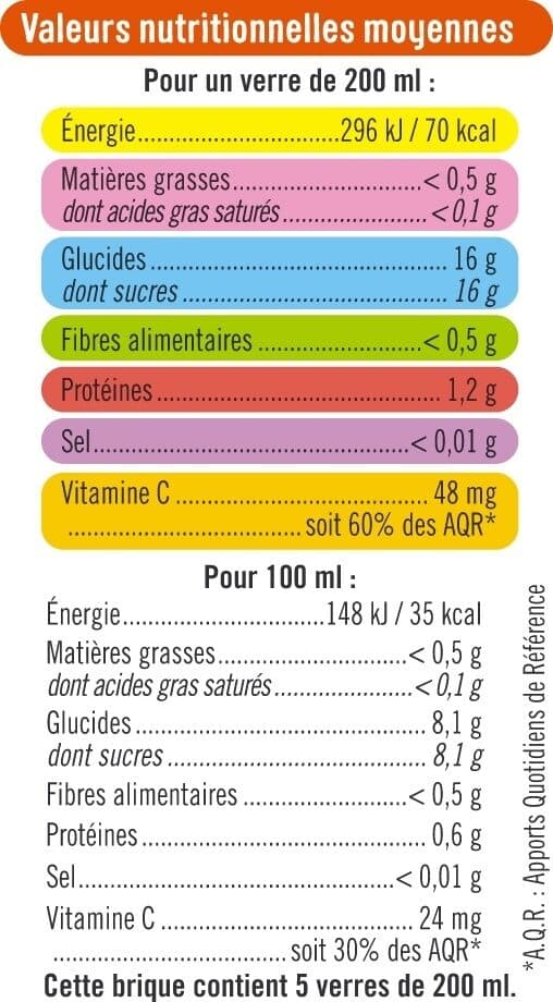 U Pur jus d'orange refrigeré sans pulpe zrp - brique 1L packshot