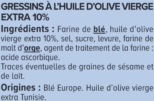 U Gressins nature à l'huile d'olive paquet de 125g packshot