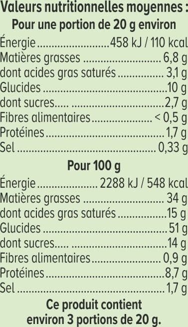 U Biscuits apéritifs Mini crêpes fourrées au roquefort étui de 65g packshot
