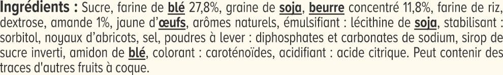 U Carrés fourrés saveur amande pur beurre 6 unités 280g packshot