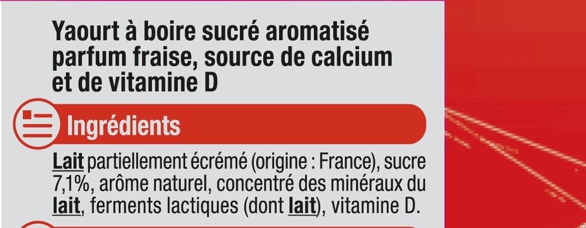 U Yaourt à boire fraise packshot