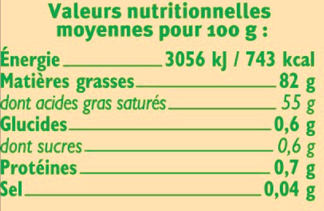 U Beurre doux 82%mg, plaquette de 250g packshot