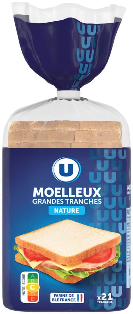 U Pain de mie sandwich Nature 825g packshot