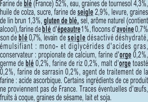 U Pain de mie grandes tranches aux céréales 550g packshot