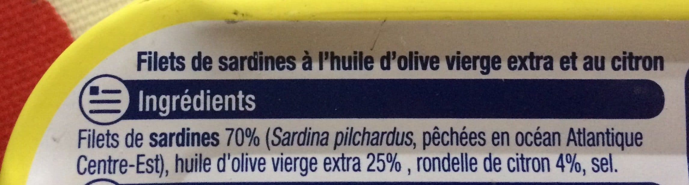 U Filets de Sardines à l'Huile d'Olive Vierge Extra et au Citron packshot
