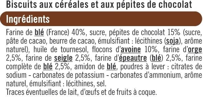 U Biscuits Petit déjeuner au pépites de chocolat paquet de 400g packshot