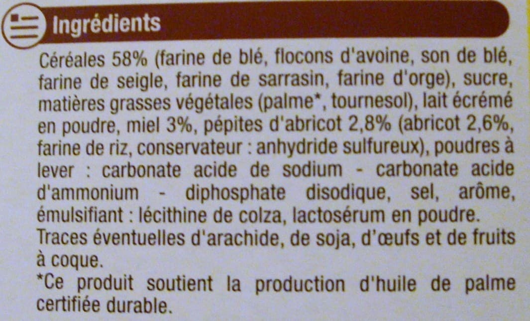 U P'tit Déj Miel & Abricot packshot