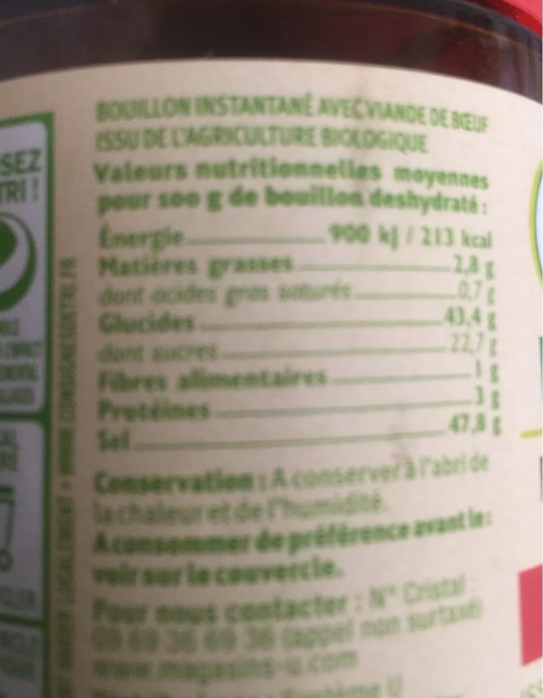 U bio Bouillon de boeuf instantané packshot