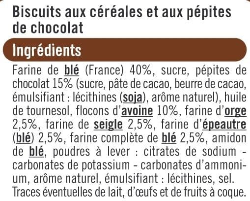 U Biscuits Petit déjeuner pépites de chocolat packshot