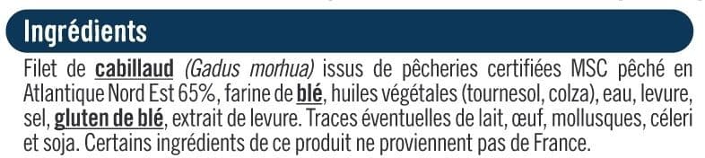 U Filets panés cabillaud MSC - X4 packshot