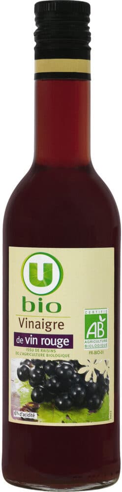 U Vinaigre de vin rouge bouteille en verre de 50cl packshot