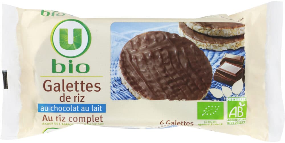 U Galette de riz nappée de chocolat au lait packshot