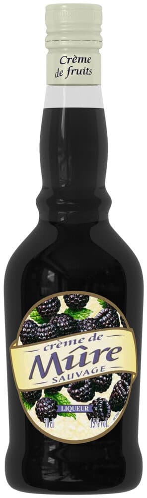 U Crème de mûres sauvages , 15°, bouteille de 70cl packshot