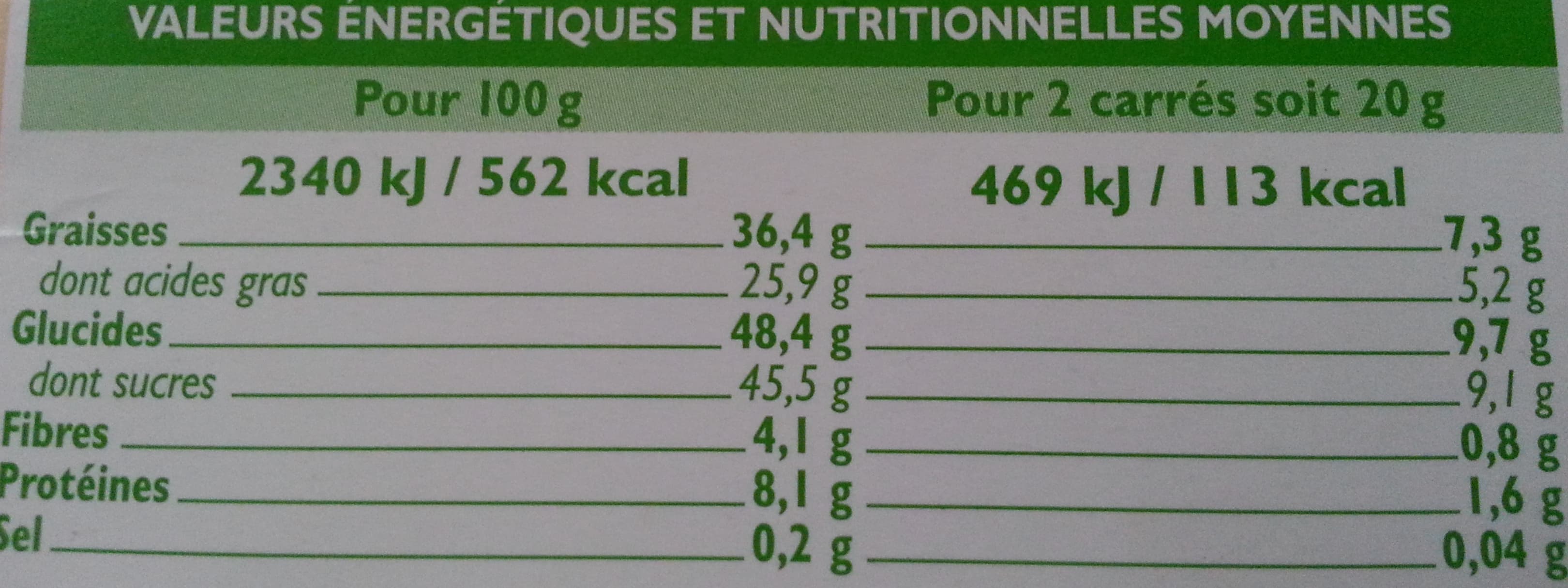 U Bio Chocolat lait noix de coco bio packshot