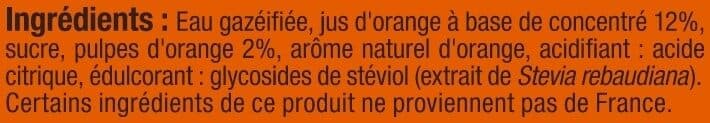 U Boisson gazéifiée au jus d'orange pulpé à base de concentré avec sucre1,5L packshot