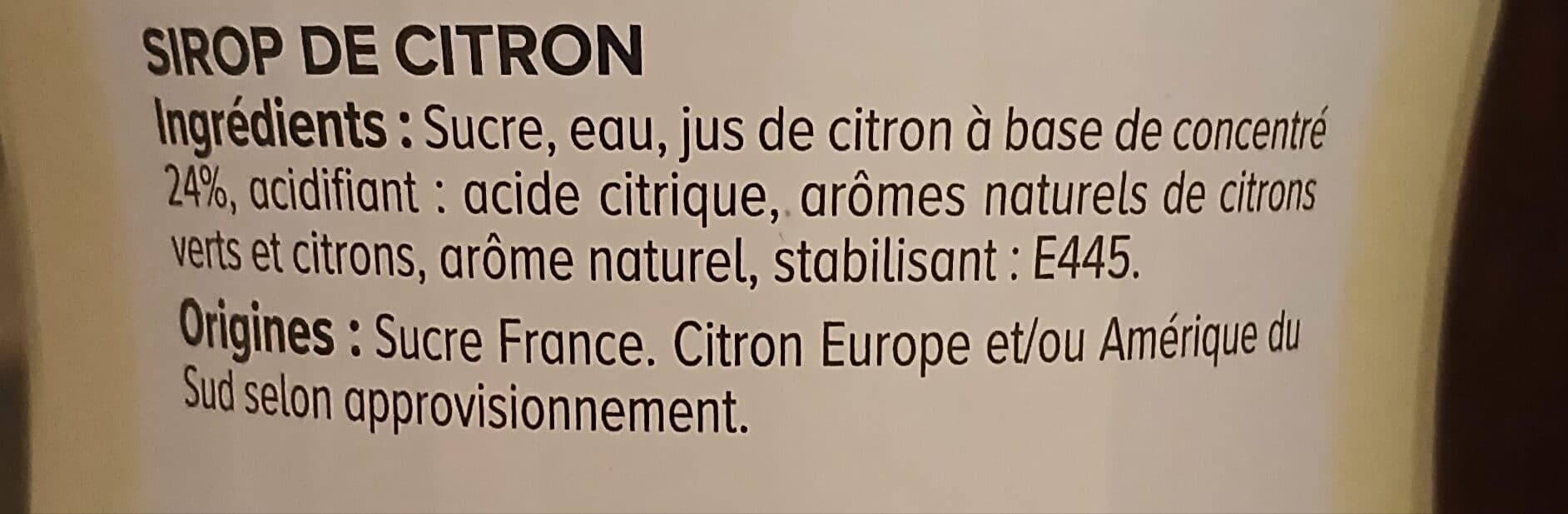 U Sirop de citron packshot