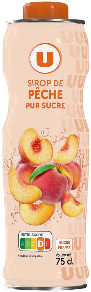 U Sirop de pêche bidon de 75cl packshot