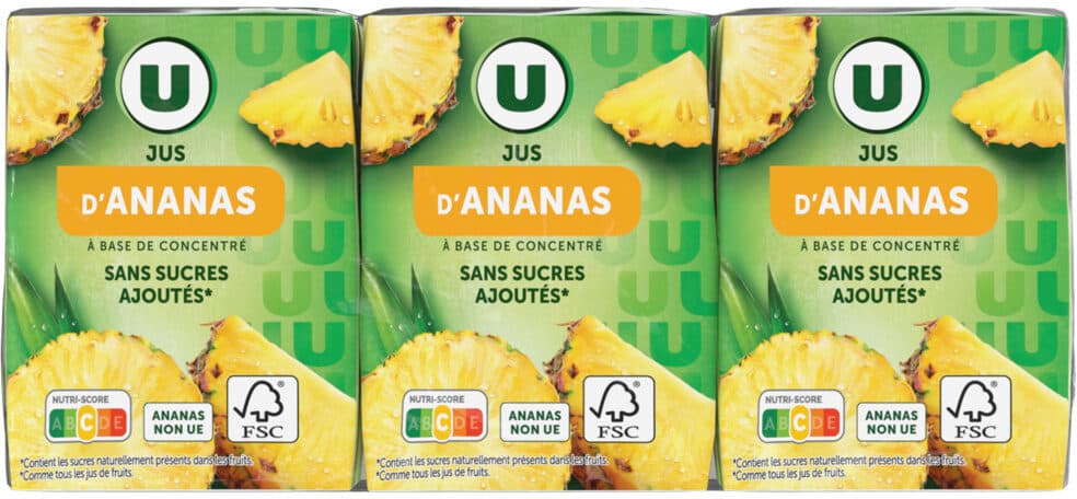 U Jus à base de concentré d'ananas 6x20cl packshot