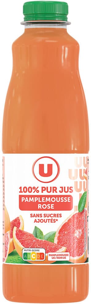 U Pur jus de pamplemousse rose bouteille en plastique de 1l packshot