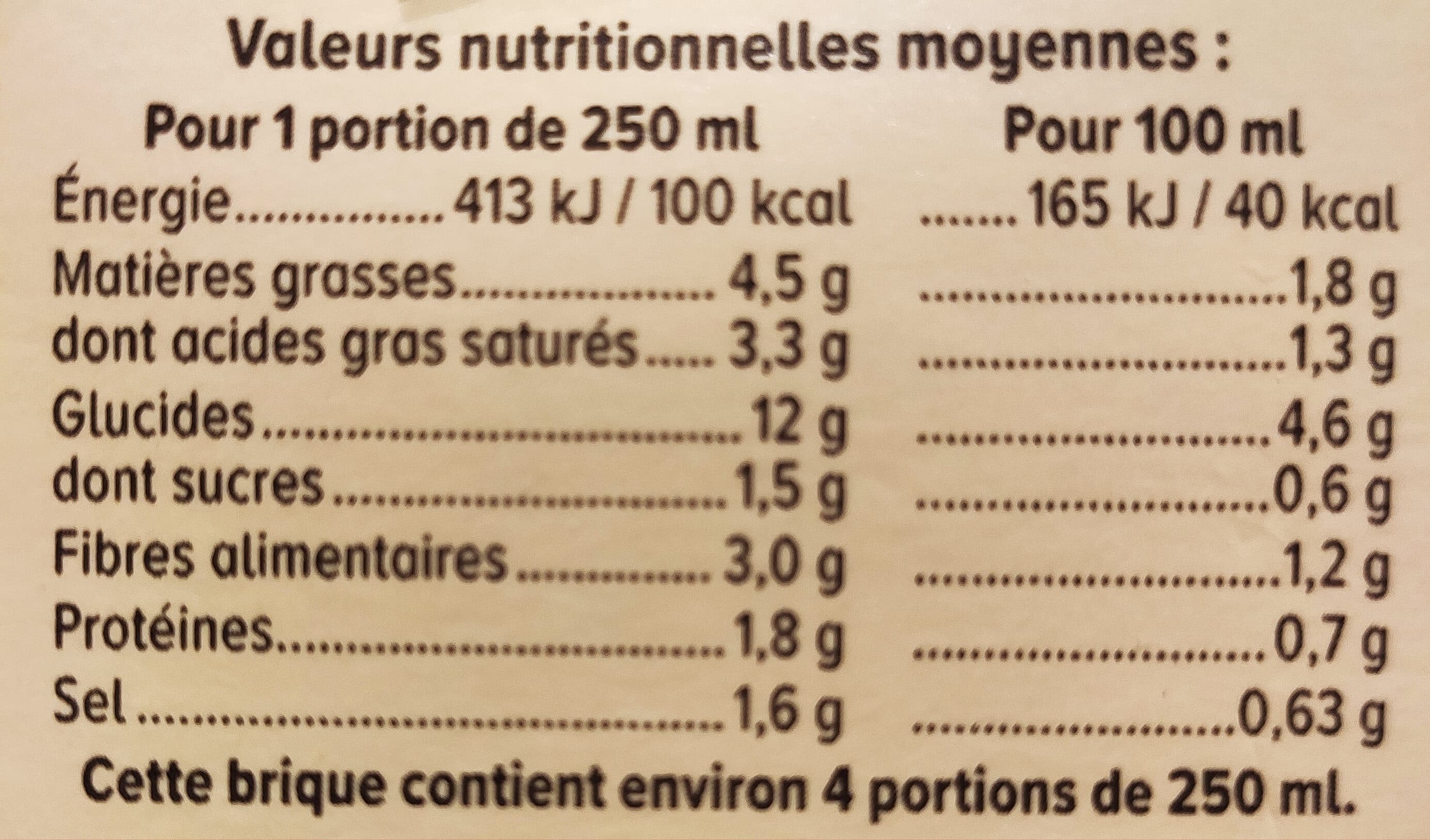 U Soupe Velouté de légumes à la crème brique de 1l packshot