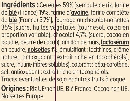 U Céréales fourrées au chocolat et noisettes boîte de 375g packshot