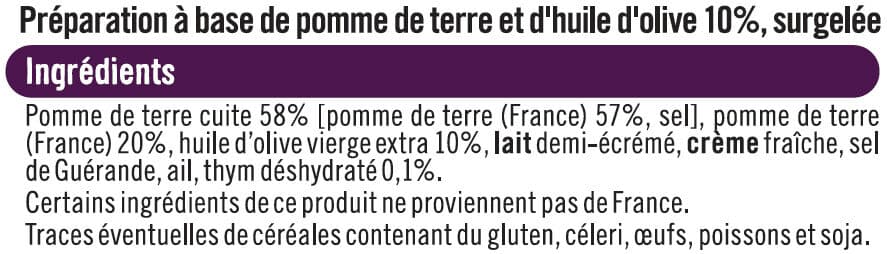 U Ecrasé de Pommes de Terre à l'Huile d'Olive 10% packshot