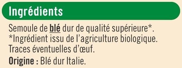 U Pâte Farfalles blanches bio, 500g packshot