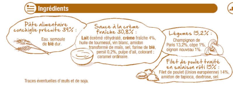 U Conchiglie poulet champignons packshot