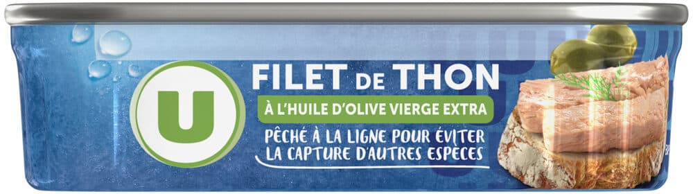 U Filets de thon huile d'olive boîte de 115g packshot