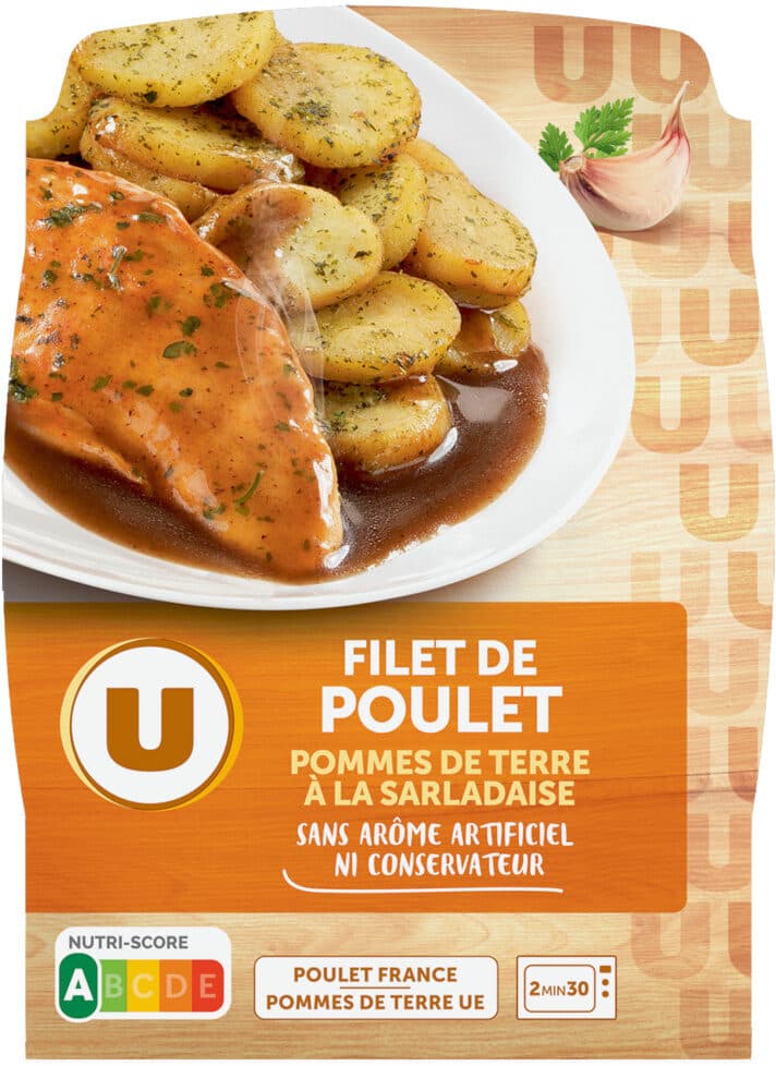 U Plat cuisiné individuel Filet de poulet pomme de terre à la sarladaise packshot