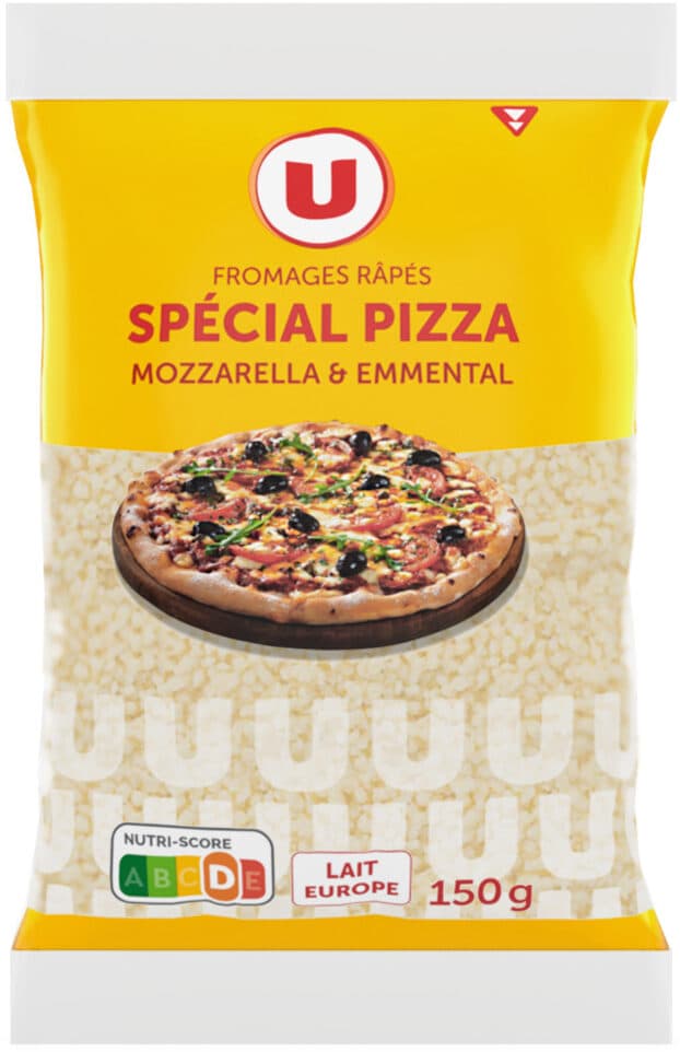 U Mélange de fromages râpés Spécial pizza 25%MG - Sachet 150g packshot